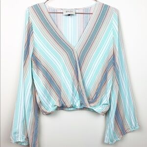 BNDI Striped Long Sleeved Blouse Size Small